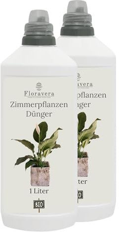Floravera Premium Zimmerpflanzen Bio-Flüssigdünger 1 Liter Dünger Wohnungspflanzen (2 Liter (1 Liter Doppelpack))