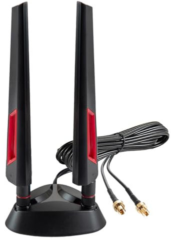 Eifagur 9dBi WiFi 7 Tri-Band Magnetic Base Gaming Antenna with New Connector for ASUS ROG Strix X870E-E X870-A X870-Plus B650-Plus ASUS Prime TUF Gaming and More PC Desktop Computer Gaming Motherboard