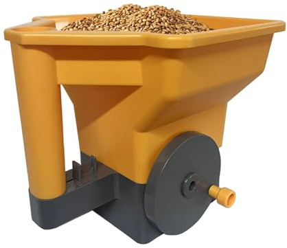 Jubepk Düngerstreuer für Rasenflächen, handgekröpft, klein, Handsämaschine, Rasen, Handstreuer, für Garten, Schnee, Winter, ATV, Landwirtschaft, Bauernhof, Gewerbe, Wohnheim