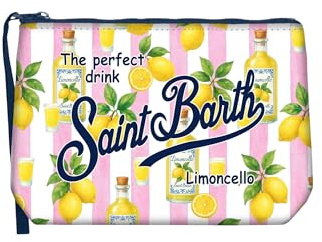 Saint Barth Mc2 Donna Pochette ALIN001-Limoncello Stripes Gomma Rosa Taglia Unica