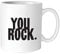 Quotable Weiße Keramiktasse, 400 ml, You Rock, mikrowellen- und spülmaschinenfest…