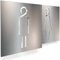 Edelstahl WC-Schilder Set - selbstklebend & pflegeleicht - Design Toiletten-Schilder T-02-E