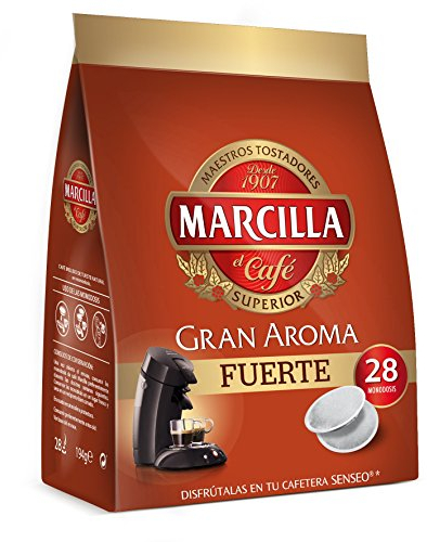 Marcilla Café Fuerte para máquina Senseo - 5 paquetes de 28 monodosis (Total 140 monodosis) - Amazon Exclusive