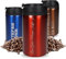 Uakeii Coffee to Go Gobelet isotherme « Venice » - En acier inoxydable - Personnalisé - 0,25 l - Pratique - Avec gravure personnalisable - Parfait pour les machines à café (rouge)