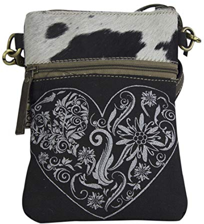 Domelo klein Trachtentasche. Canvas Umhängetasche. Damen Oktoberfest Tasche. Dirndltasche. Schwarze Segeltuch Crossbody Bag. Schultertasche als Wiesn Accessoires