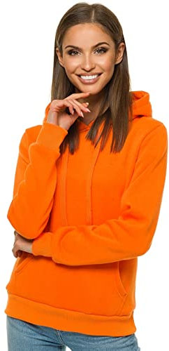 OZONEE Damen Kapuzenpullover Sweatjacke Sweatshirt Farbvarianten Kapuzenjacke Kapuzenpulli Kapuze Langarm Hoodie Sport Style Casual Fitness Training Basic JS/W02Z ORANGE M