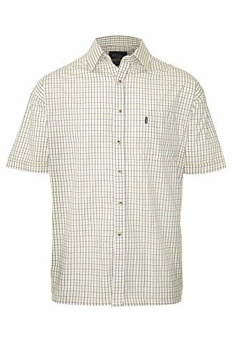 Champion Mens Tattersall Country Casual Short Sleeve Shirt Green XL