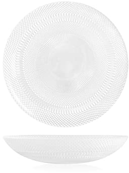 H&H Glow Lot de 6 assiettes creuses en verre Transparent 20 cm