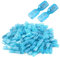 Lot de 100 connecteurs femelles 16-14 AWG 16mm2 - Connecteurs à sertir électriques bleus - Rétractables - Isolés - Étanches - Pour le câblage de la maison, de l'automobile, de la moto.