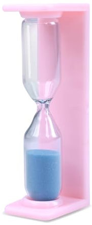 wellsamed Zahnputzuhr mit blauem Sand, Sanduhr, Timer, Zahnputztimer, eckig, 2 Minuten (Rosa)