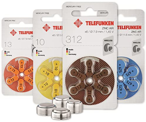 Telefunken Piles auditives Taille 13 (60 piles) Date de consommation recommandée 08/2024