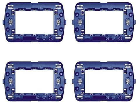 BRATEK - 4 Supporti placche per interruttori bticino - Placchette interruttori luce e frutti elettrici - Supporti compatibili con placche bticino living