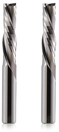 Su e giù Taglio Bit 4mm Shank, 25 mm Lunghezza di Taglio Compressione Bit Spirale CNC Router Bits End Mill Carburo di Tungsteno Fresa Cutter Set 2 Pack