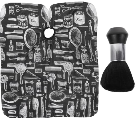 Beaupretty 2pcs Set Robe for Men Face Duster Brush Hair Cut Gown Neck Duster for Hair Cutting Hairdresser Barber Gown Salon Thobes for Men Hairdressing Cape with Neck Duster Rag Man Epilator