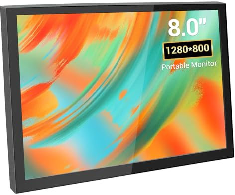 VIEWMEI 8 Inch Mini Monitor, Small HDMI Screen Display,1280 * 800 Resolution Portable Monitor for PC Laptop Compatible with Raspberry Pi Game Consoles