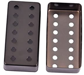 Schwarze Humbucker Abdeckung Gb102 für 7-saiter E-gitarre 14 Löcher | Kupfer Nickel Legierung, Selbstgemacht Einsatz, Passend für Tonabnehmerabdeckung bei E-gitarren