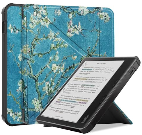 Étui en cuir pour liseuse Kobo Libra Color 7 version 2024 pour Kobo Libra Color Smart Slim Léger Premium Cuir TPU Housse avec mise en veille/réveil automatique pour Kobo Libra Color Cover (XH)