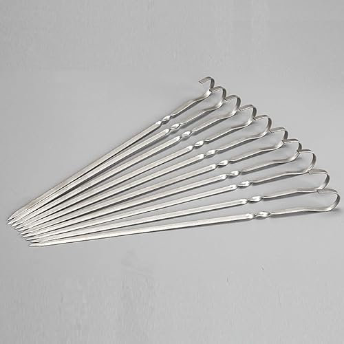 EdirFtra 50pcs spiedini di Kebab, Bastoncini di spiedo in Acciaio Inossidabile, spiedini di Verdure Kebab, spiedini di Barbecue in Acciaio Inossidabile, spiedi Piatti in Acciaio Inossidabile,15cm