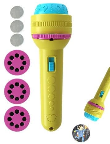 Projector Flashlights for Kids | LED Projector Torch Toy | Creative Kids Educational Interactive Toy for Bedroom, Game Room, 11.5x3cm/4.53x1.18 Inches, for Kids 3 Years Old and Over