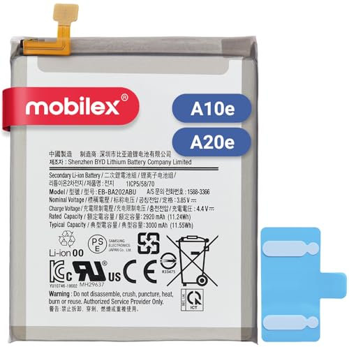 MOBILEX® Batterie interne de rechange pour Samsung Galaxy A10e / A20e (EB-BA202ABU) 3000 mAh - OEM | Capacité d'origine