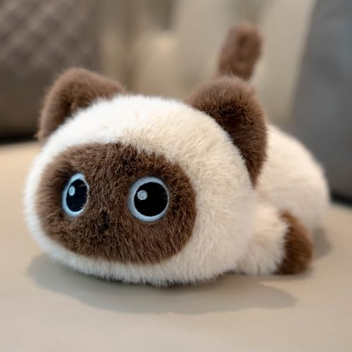 AQCQDQ Katze Kuscheltier, Süßes Katze Plüschtiere Kawaii, Plüschtier Katze, Superweicher Kurzplüsch, Kuscheltier Katze für Kinder Klassenzimmer Schule Party Gastgeschenke Dekoration (17 cm,Siamkatze)
