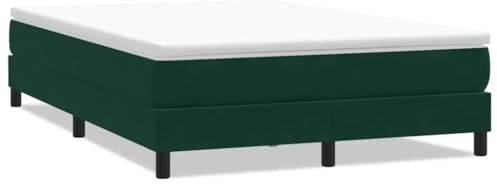 XHNIFBN Boxspringbett Samt 160x220 ohne Matratze Gestell Lattenrost dunkelgrün modernes Design robuste Beine für Schlafzimmer Wohnung