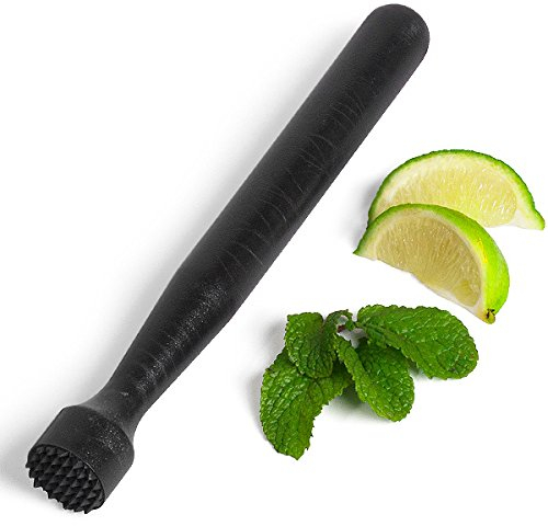 Plastic Muddler Black by bar@drinkstuff | Cocktail Muddler, Bar Muddler, Drinks Muddler, Muddling Stick - Ideal for Making Mojito Cocktails