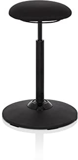 hjh OFFICE 608914 Arbeitshocker Balance SIT Stoff Schwarz beweglicher Hocker für gesundes Sitzen, höhenverstellbar
