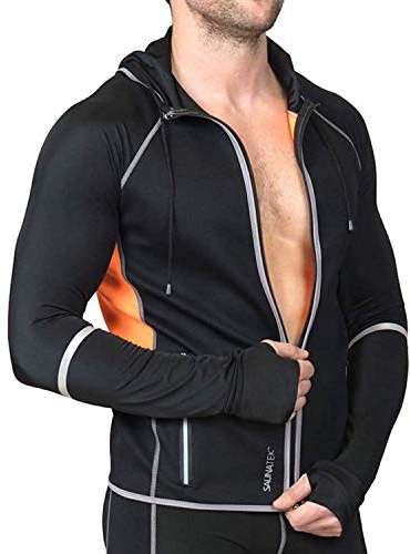 SaunaTek - Chaqueta de neopreno para hombre con capucha, talla XXL