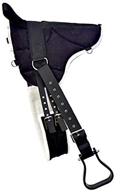 Azhan Equipride Anti-Rutsch Bareback Pad mit Gurt & Steigbügel erhältlich in 4 Farben, Schwarz , Shetland