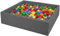 KiddyMoon Piscina De Bolas 120X30cm/300 Bolas El Cuadrado Grande para Ninos,Hecha En La UE, Gris Oscuro:Amarillo/Verde/Azul/Rojo/Naranja