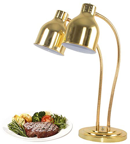 Lampada di Calore Alimentare Commerciale, Scalda Vivande Doppia Testa Commerciale Buffet Lampade Riscaldanti per Cibo Riscaldante, Distaccato Scaldavivande Paralume Regolabile