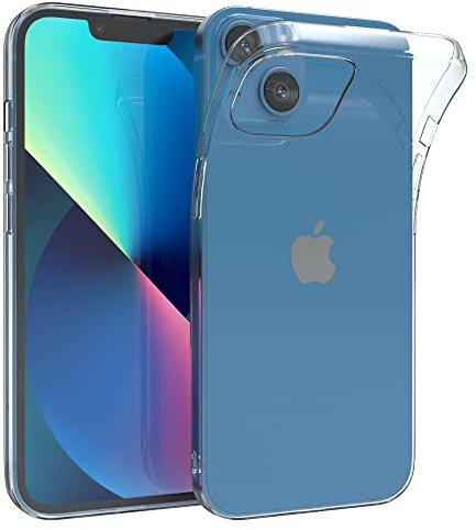 EAZY CASE Hülle kompatibel mit iPhone 13 Schutzhülle Silikon, Ultra dünn, Slimcover, Handyhülle, Silikonhülle, Backcover, Durchsichtig, Klar Transparent