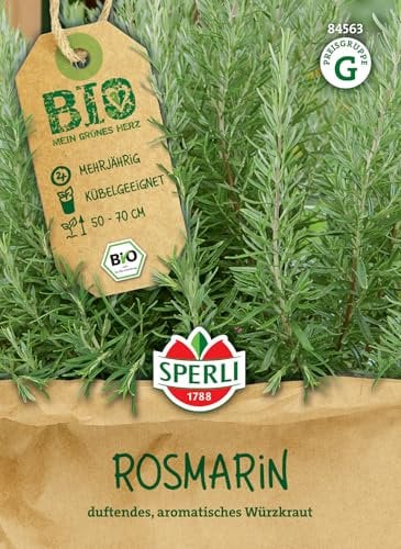 Sperli BIO Rosmarinsamen 84563 - BIO - duftend - aromatisch - mehrjährig - kübelgeeignet - Kräutersamen, Saatgut, Samen Kräuter, Rosmarinpflanzen