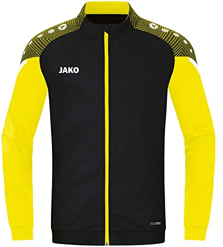 JAKO Herren Polyesterjacke Performance, Schwarz/Soft Yellow, L