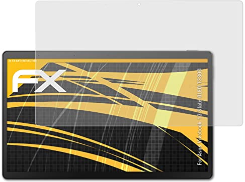 atFoliX Panzerfolie kompatibel mit Asus Vivobook 13 Slate OLED T3300 Schutzfolie, entspiegelnde und stoßdämpfende FX Folie (2X)