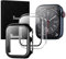 TOCOL 2 Stück Hülle für Apple Watch SE/6/5/4 44mm mit Schutzfolie, Case für iWatch Series 6 5 4 SE, HD Bläschenfrei Kratzfestes - Schwarz/Transparent