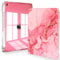 Feams for iPad (A16) 11th Generation 11 Inch 2025, iPad 10th Generation Case 10.9 Inch 2022, Slim iPad A16 Case Clear Back Cover with Pencil Holder & Auto Sleep, Pink Marble