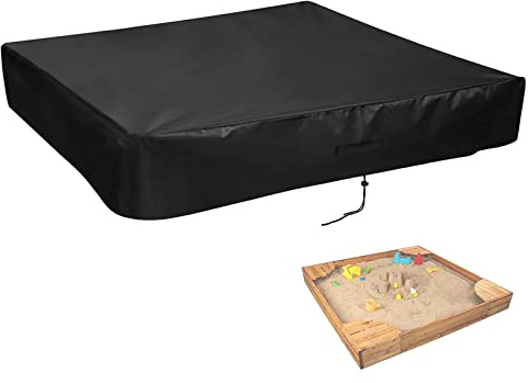 Fenghome Sandkasten Abdeckung, Wasserdicht Winddicht Abdeckplane Für SandkäSten mit Kordelzug 420D Oxford-Stoff Square Sandkastenabdeckung für Sandkasten Pool Garten (128x128x20cm)