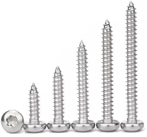 Drenky 50 Pièces Vis Autotaraudeuses à Tête Ronde M3x10mm Vise à Bois à Tête Ronde en Acier Inoxydable 304 Vis Placo Fixation Du Bois, Entièrement Fileté