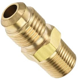 TA-VIGOR Raccordo per tubo esagonale in ottone, 1/4 SAE svasato maschio a filettatura femmina 1/8 NPT, adattatore per tubo flessibile per condizionatore d'aria refrigerazione