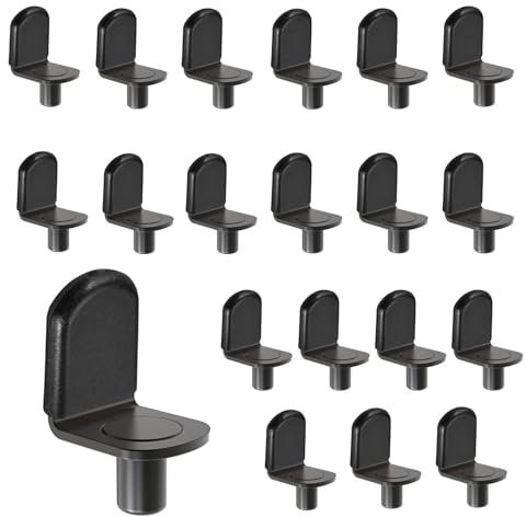 Baoswi 40 Pack Black 6mm Shelf pins, Glass Supports Furniture Cabinet Closet Bookcase Shelf Bracket-Style Pegs