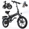 Finbike U3 Electric Folding Bike, 16 inch Portable Electric Bicycle, 2.5H Fast Charge Ebike, 25KM/H & 55KM Range, 3 Riding Modes, Front Shock Absorber, Foldable E-bike for Adults/Teens