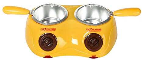 Duall Chocolate Fondue Set | Chocolatier Electric Melter | Melting Pot for Chocolate | Chocolate Melting Pot | Fondue Set Double Boiler Pot | Electric Chocolate Fountain Melter