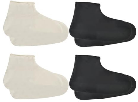 Amexo 4 Paar Schuhüberzieher Wasserdicht, Unisex Silikon Regenüberschuhe Wasserdichte Überschuhe mit Antirutschsohle Schuhüberzieher Mehrweg Regen Schuhüberzieher für Regen Schlammige Straßen (L)