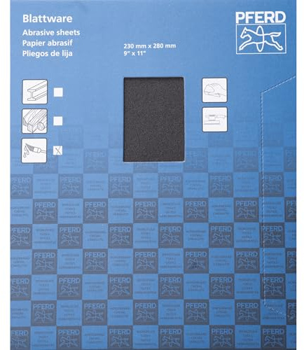 Pferd ECO W Paper Backed Abrasive Sheet, 9 x 11, Water Resistant, 100 Grit, Silicon Carbide (Pack of 50) - Part 46352