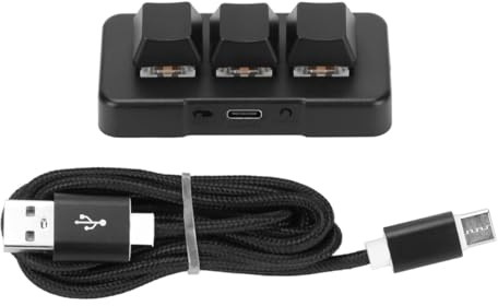 Nicear 3-Tasten-Mini-Tastatur, USB/2,4G/Bluetooth RGB-programmierbare Makro-Tastatur, kabellose HID-Programmierung, mechanische Gaming-Tastatur