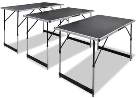 Generic Einfügen Tabelle 3 PCs Faltbare Höhenhöhe Einstellbare Höhenklappenklappeinfallodtisch Set 3 Teile Leichte Robuste MDF -Eisenbeine Aluminium mit Handwerksprojekten,