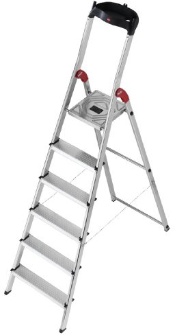 Hailo 8160-601 L60 150 kg Capacity Aluminium Stepladder (6 Steps)