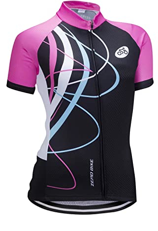 Damen Atmungsaktiv Schnelltrocknend Fahrradtrikot, Outdoor Kurzarm Radsport-Shirt, 0026, XL